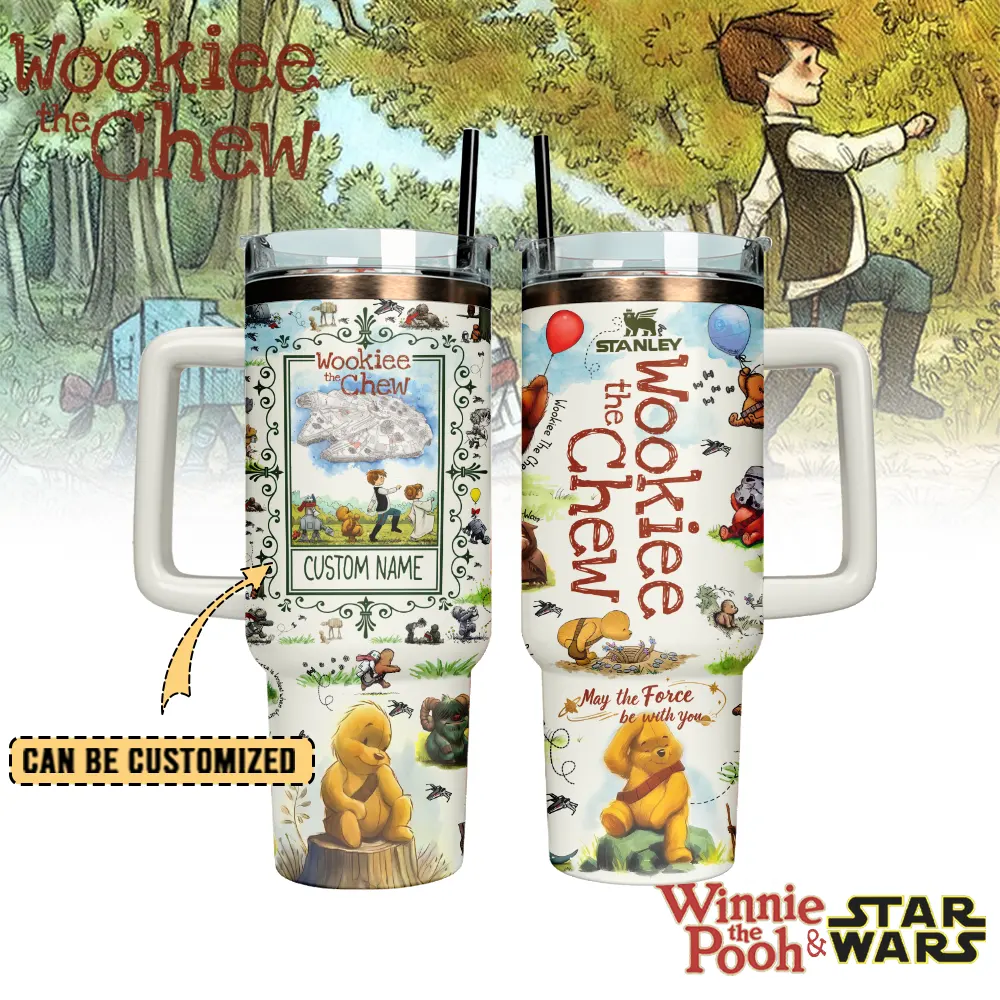 Winnie The Pooh x Star Wars Custom Stanley Quencher 40oz Stainless Steel Tumbler With Handle
