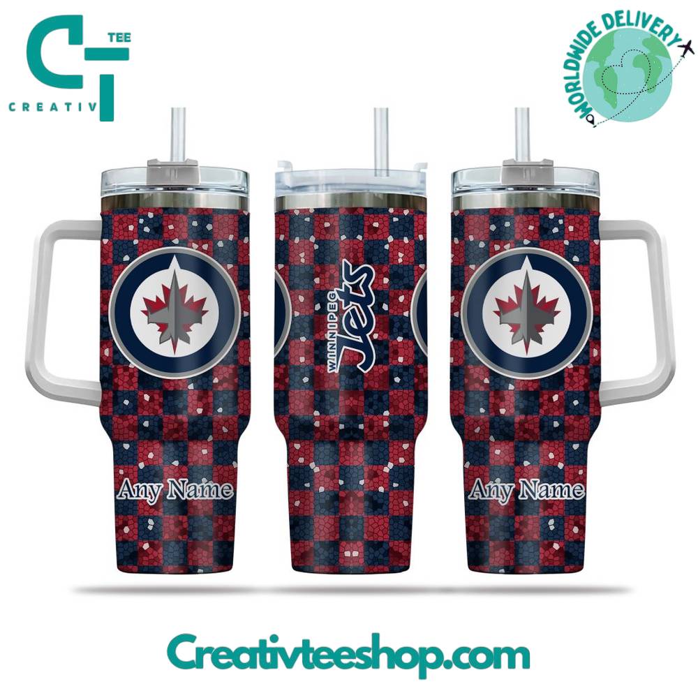 Winnipeg Jets NHL Custom Stanley Quencher 40oz Stainless Steel Tumbler With Handle