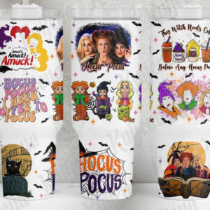 Witch Sisters Hocus Pocus Movies Custom Stanley Quencher 40oz Stainless Steel Tumbler With Handle
