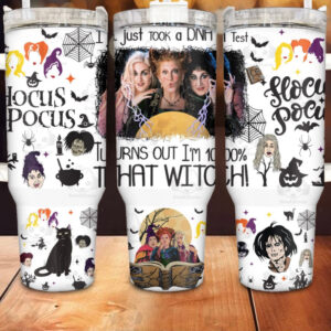 Witch Sisters Hocus Pocus Movies Custom Stanley Quencher 40oz Stainless Steel Tumbler With Handle