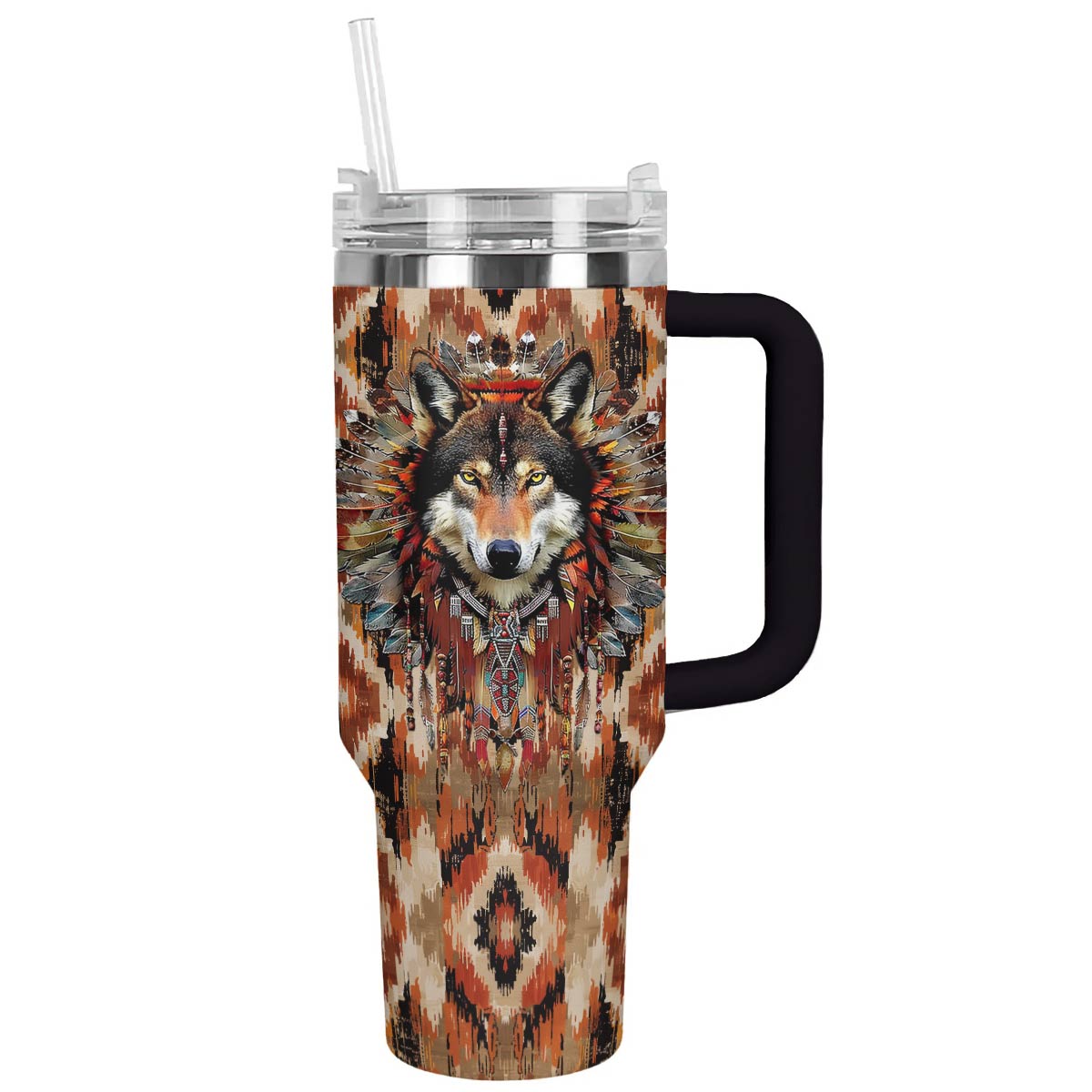 Wolve Custom Stanley Quencher 40oz Stainless Steel Tumbler With Handle