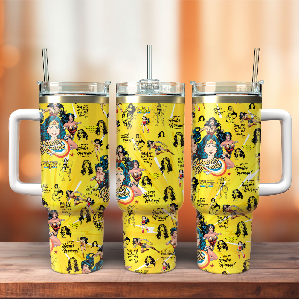 Wonder Woman Movie Custom Stanley Quencher 40oz Stainless Steel Tumbler With Handle