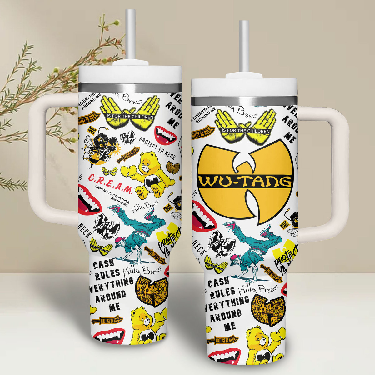 Wu-Tang Music Custom Stanley Quencher 40oz Stainless Steel Tumbler With Handle