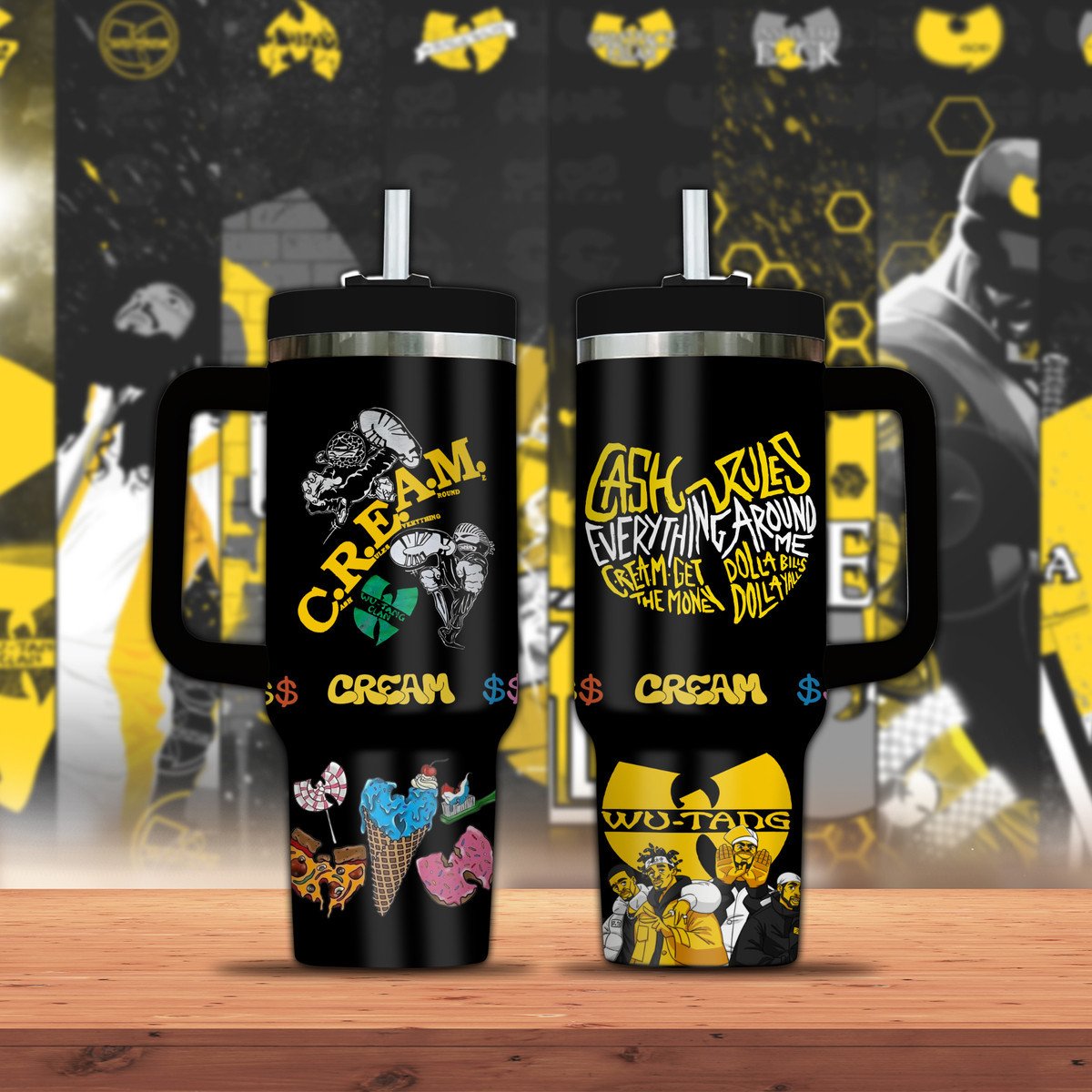 Wu-Tang Music Custom Stanley Quencher 40oz Stainless Steel Tumbler With Handle