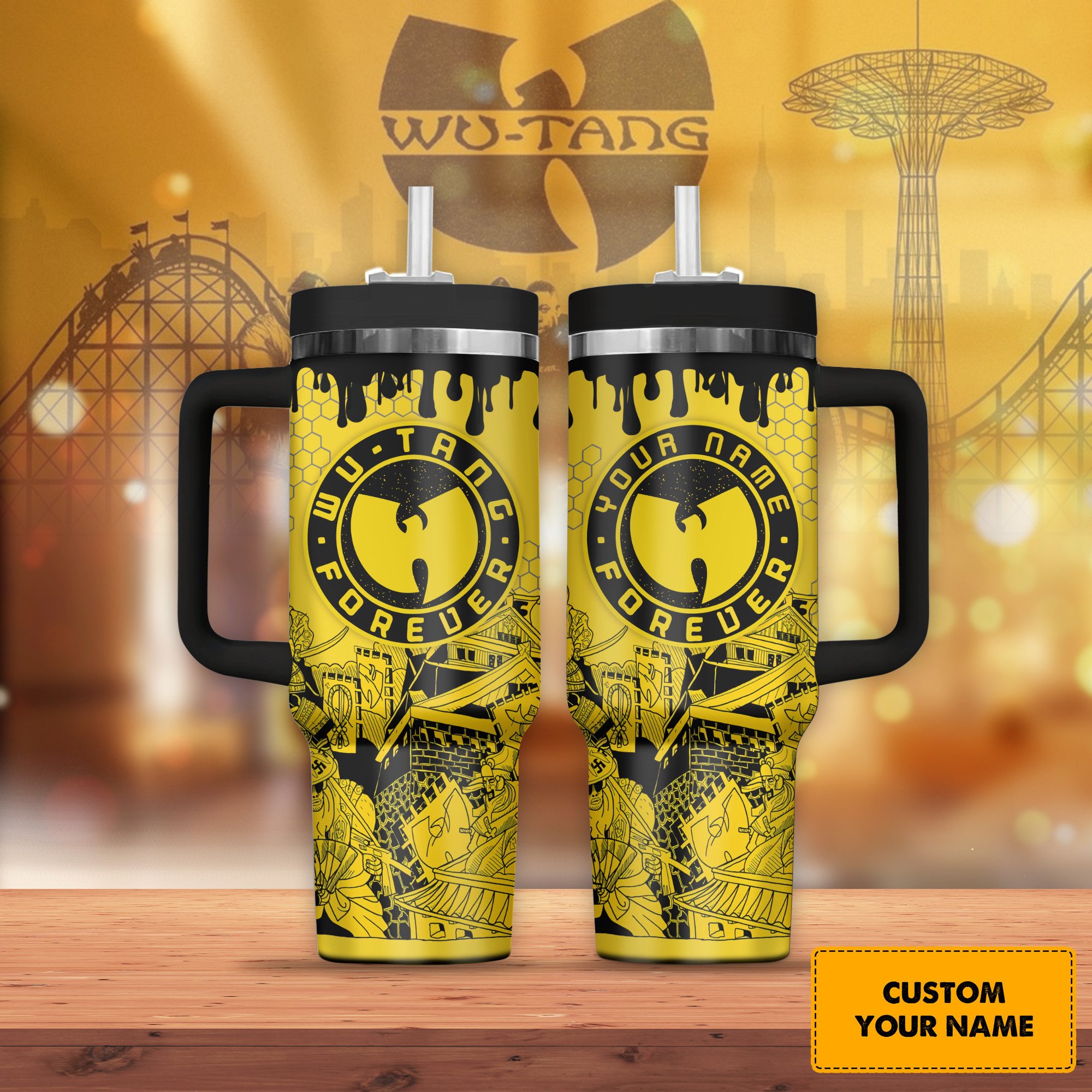 Wu-Tang Music Custom Stanley Quencher 40oz Stainless Steel Tumbler With Handle