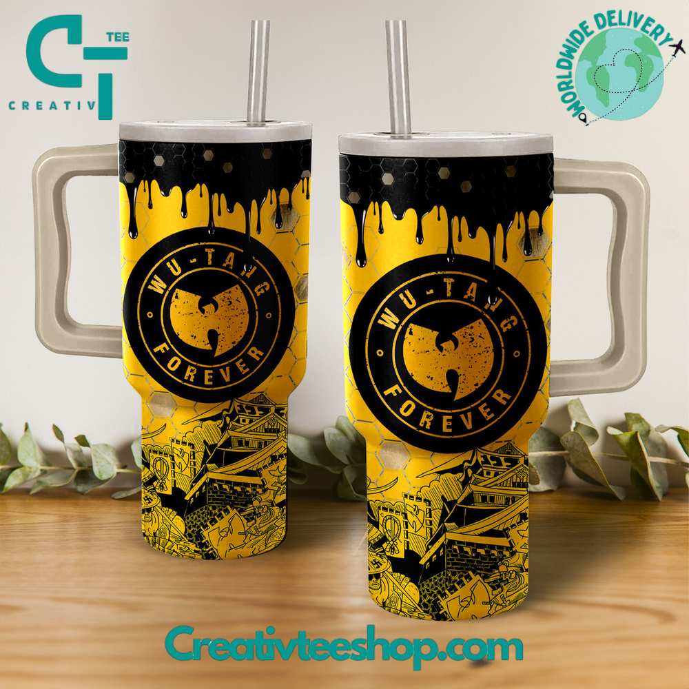 Wu Tang Music Custom Stanley Quencher 40oz Stainless Steel Tumbler With Handle