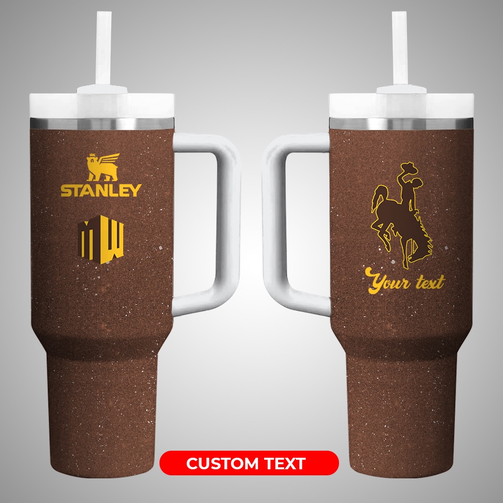 Wyoming CowboysÂ NCAA Custom Stanley Quencher 40oz Stainless Steel Tumbler With Handle