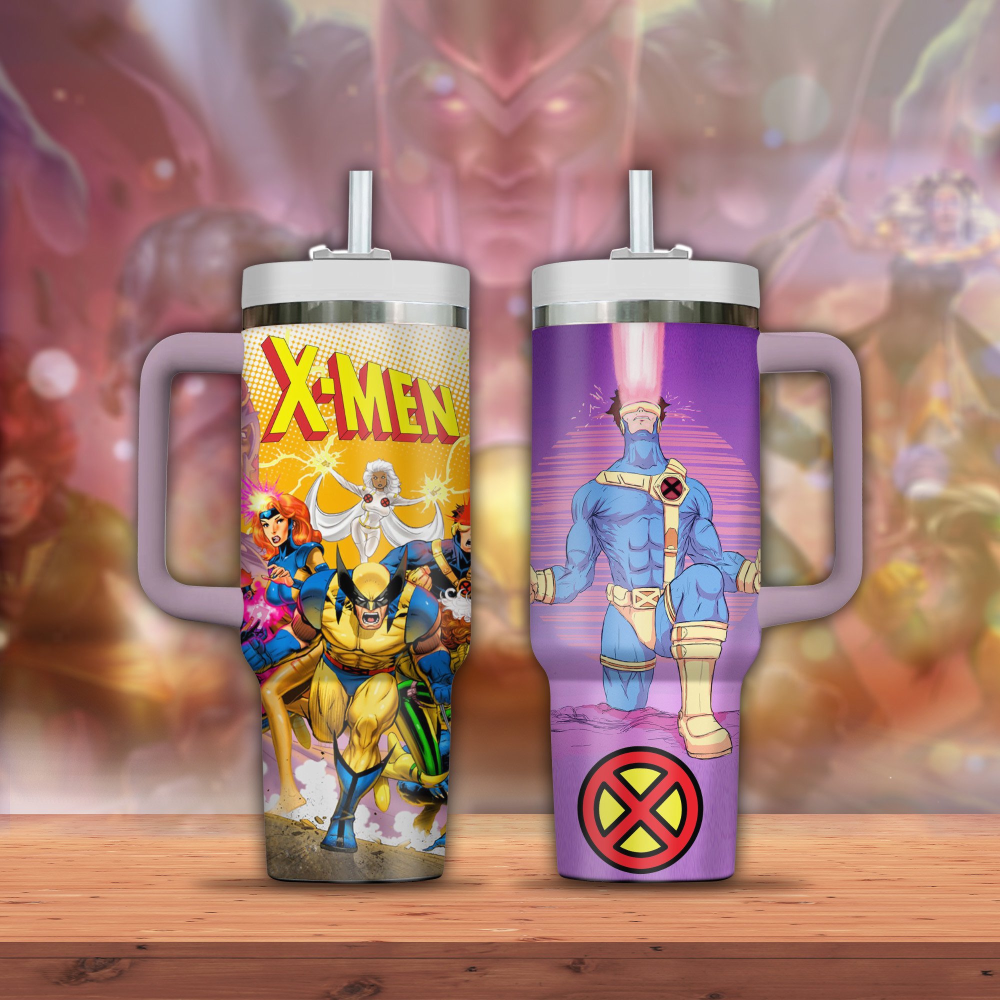 X-Men Movies Custom Stanley Quencher 40oz Stainless Steel Tumbler With Handle