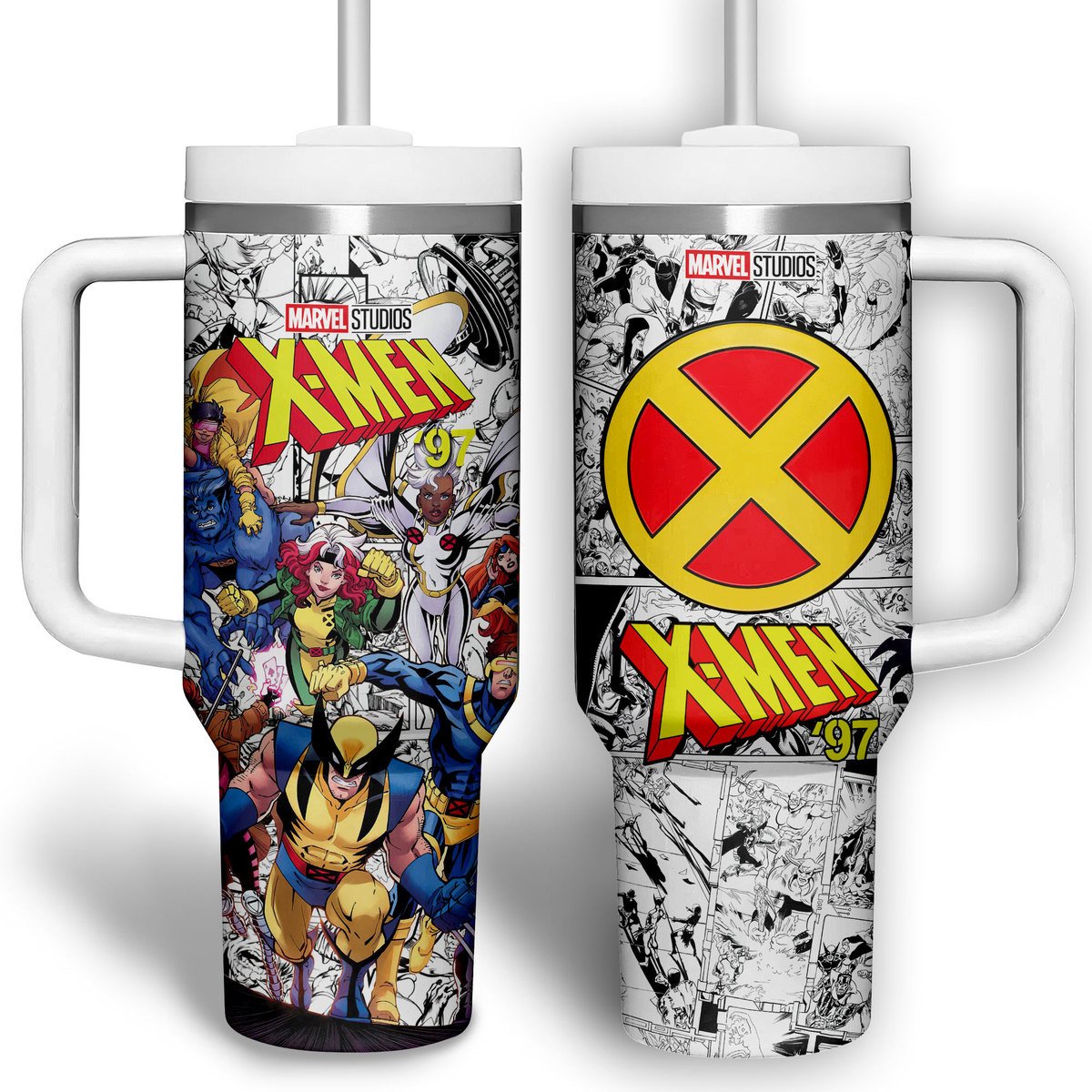 X-Men Movies Custom Stanley Quencher 40oz Stainless Steel Tumbler With Handle