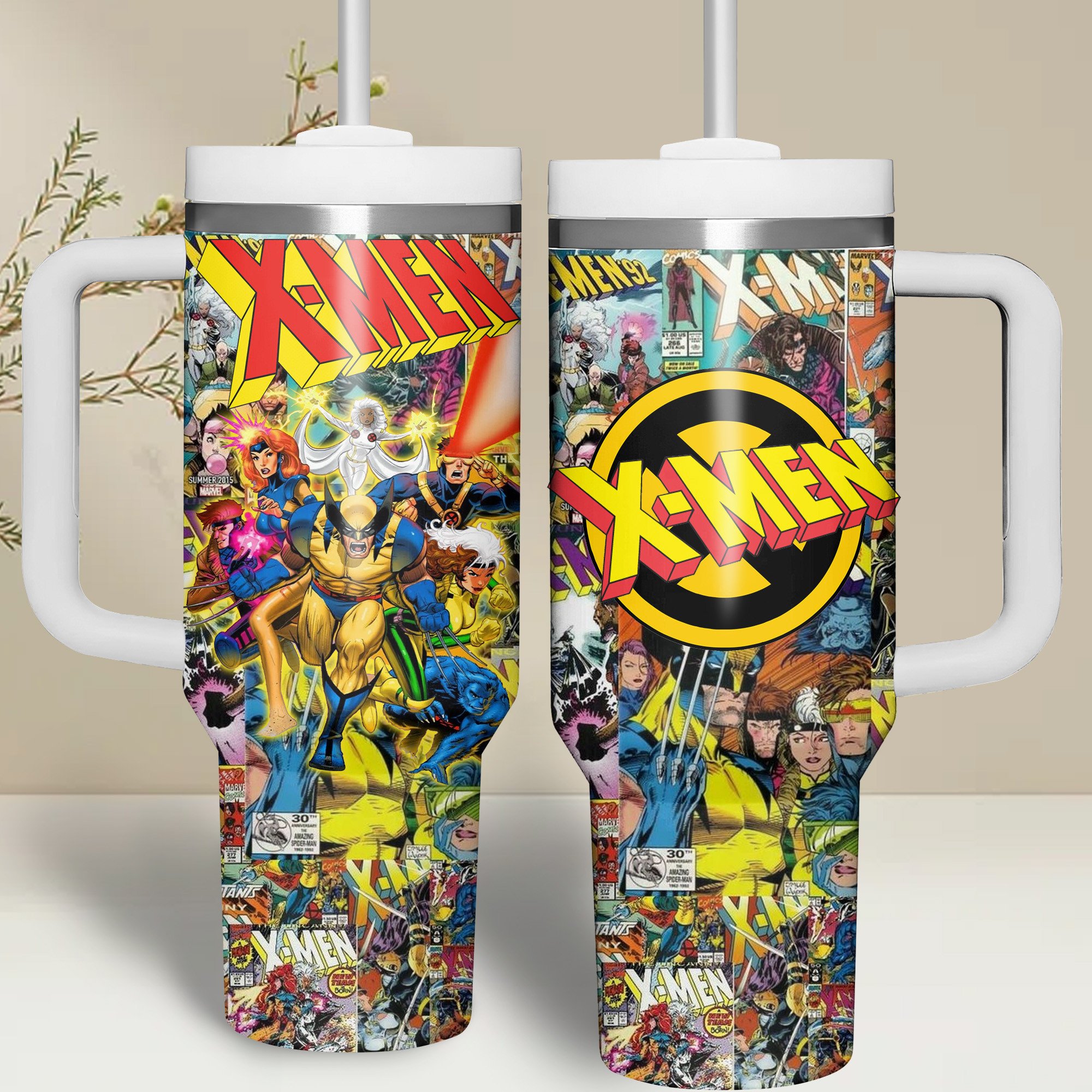 X-Men Movies Custom Stanley Quencher 40oz Stainless Steel Tumbler With Handle