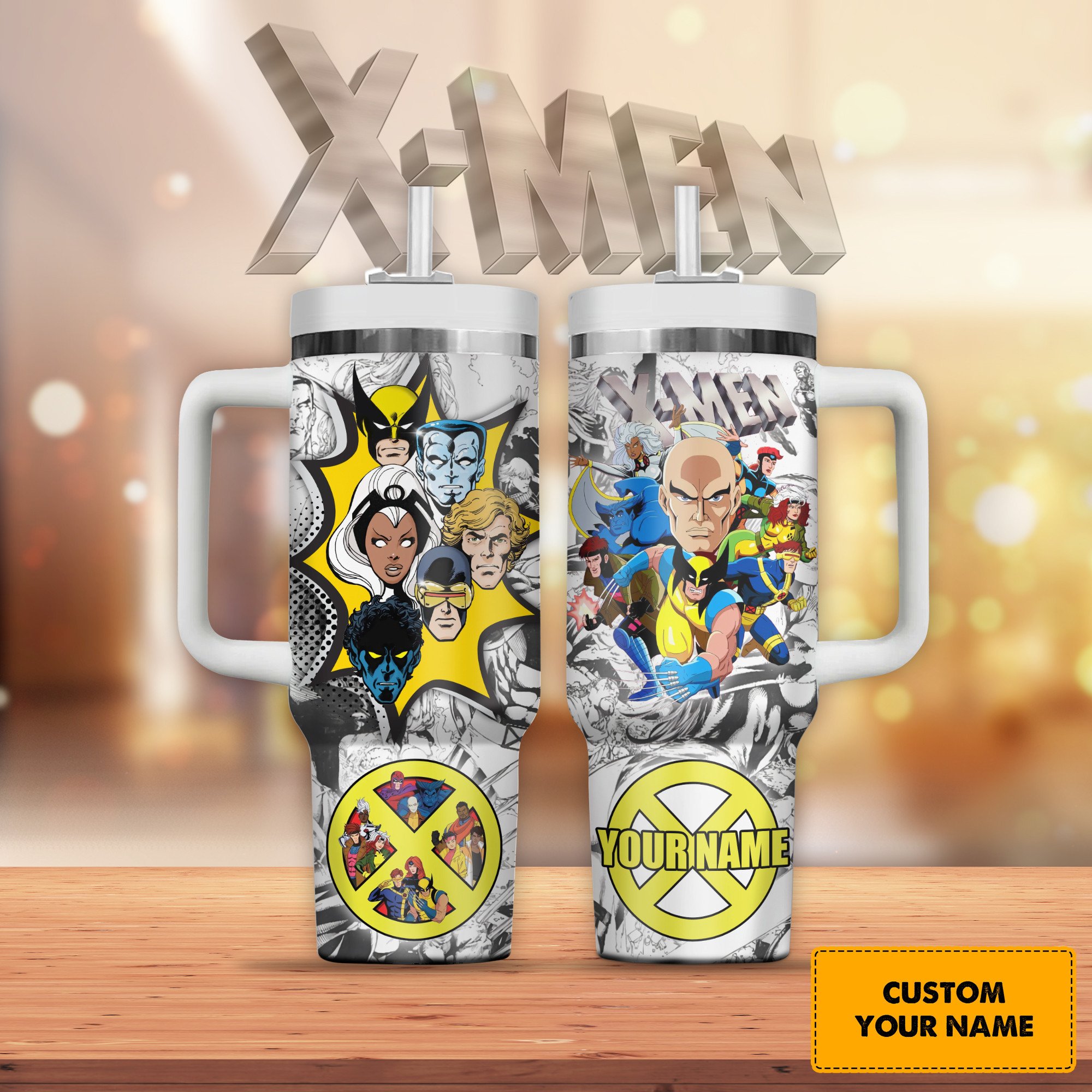 X-Men Movies Custom Stanley Quencher 40oz Stainless Steel Tumbler With Handle