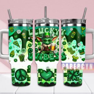 Yoda Star Wars Custom Stanley Quencher 40oz Stainless Steel Tumbler With Handle