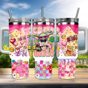 Yoda Star Wars Custom Stanley Quencher 40oz Stainless Steel Tumbler With Handle