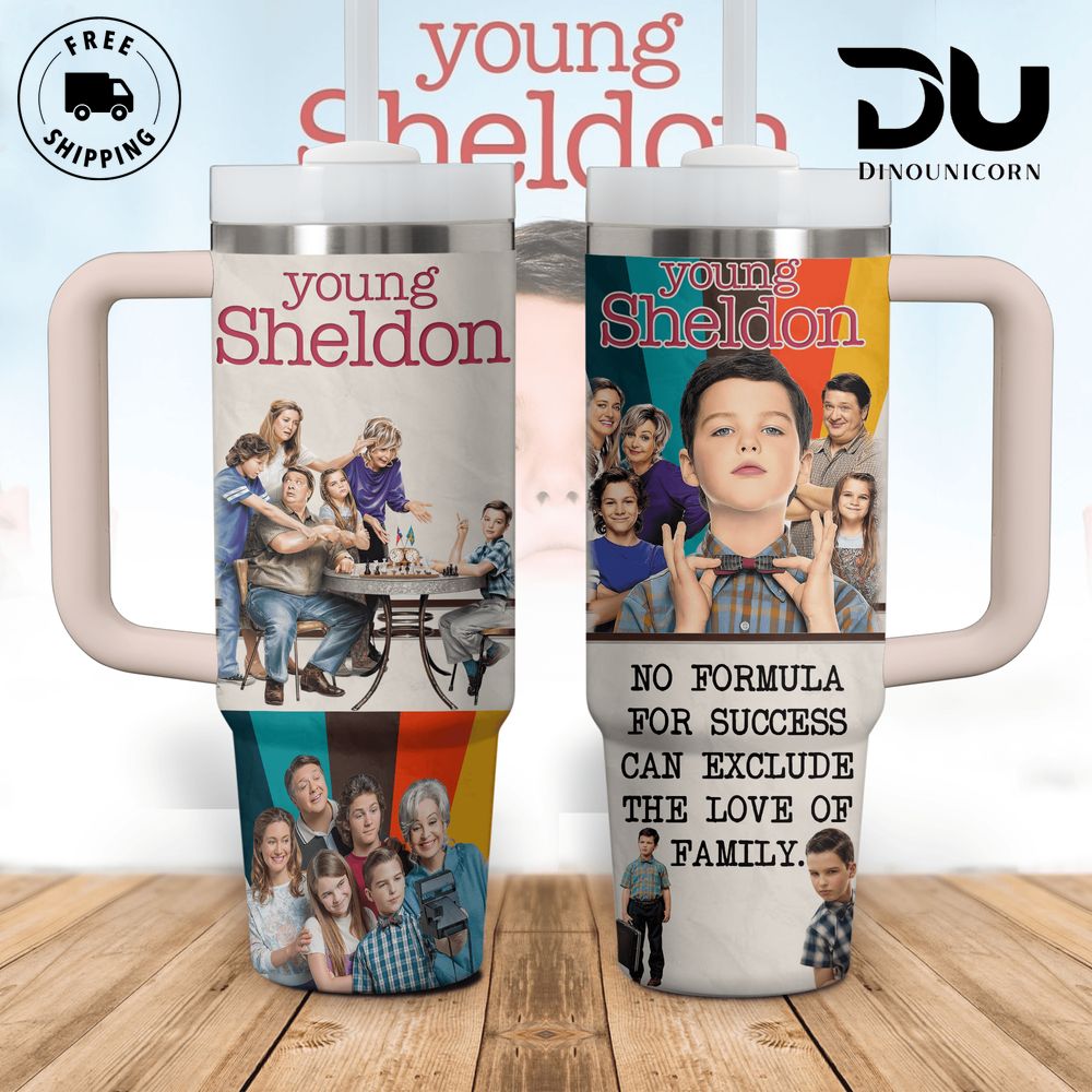 Young Sheldon TV Series Custom Stanley Quencher 40oz Stainless Steel Tumbler With Handle