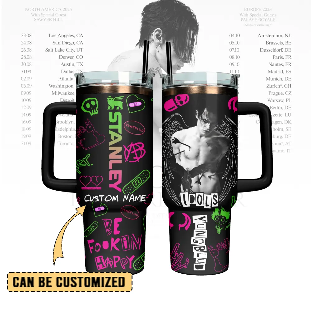 Yungblud Custom Stanley Quencher 40oz Stainless Steel Tumbler With Handle