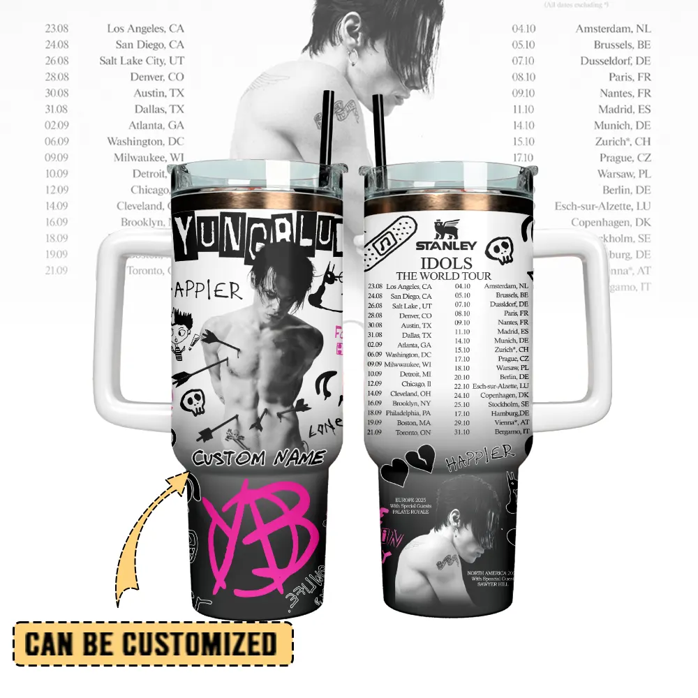 Yungblud Custom Stanley Quencher 40oz Stainless Steel Tumbler With Handle