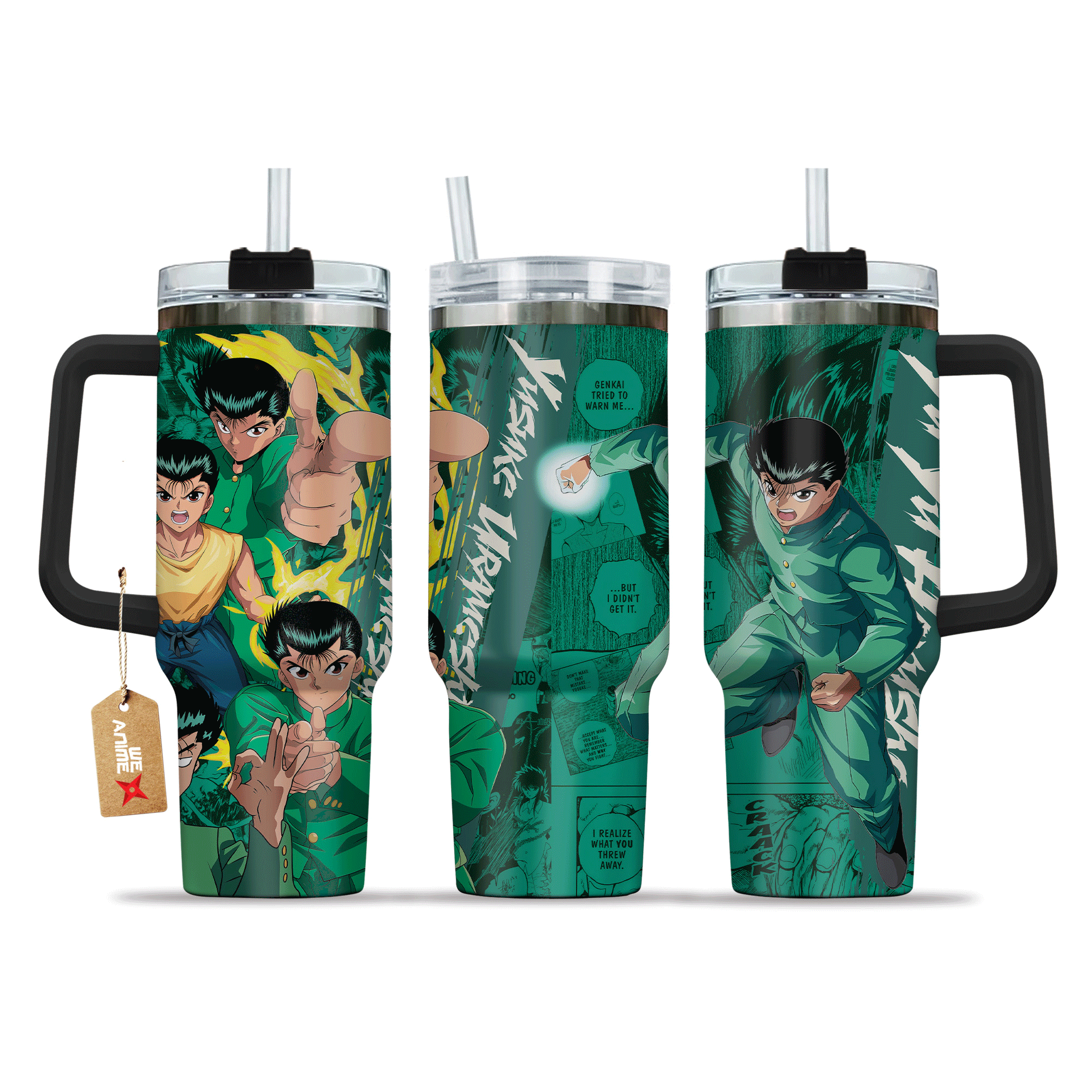 Yusuke Urameshi Yu Yu Hakusho Anime Custom Stanley Quencher 40oz Stainless Steel Tumbler With Handle