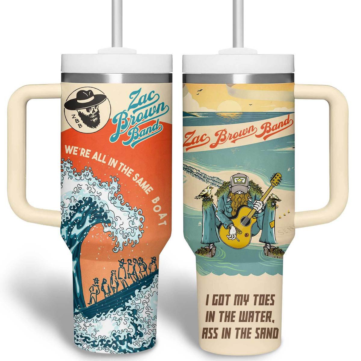 Zac Brown Music Custom Stanley Quencher 40oz Stainless Steel Tumbler With Handle
