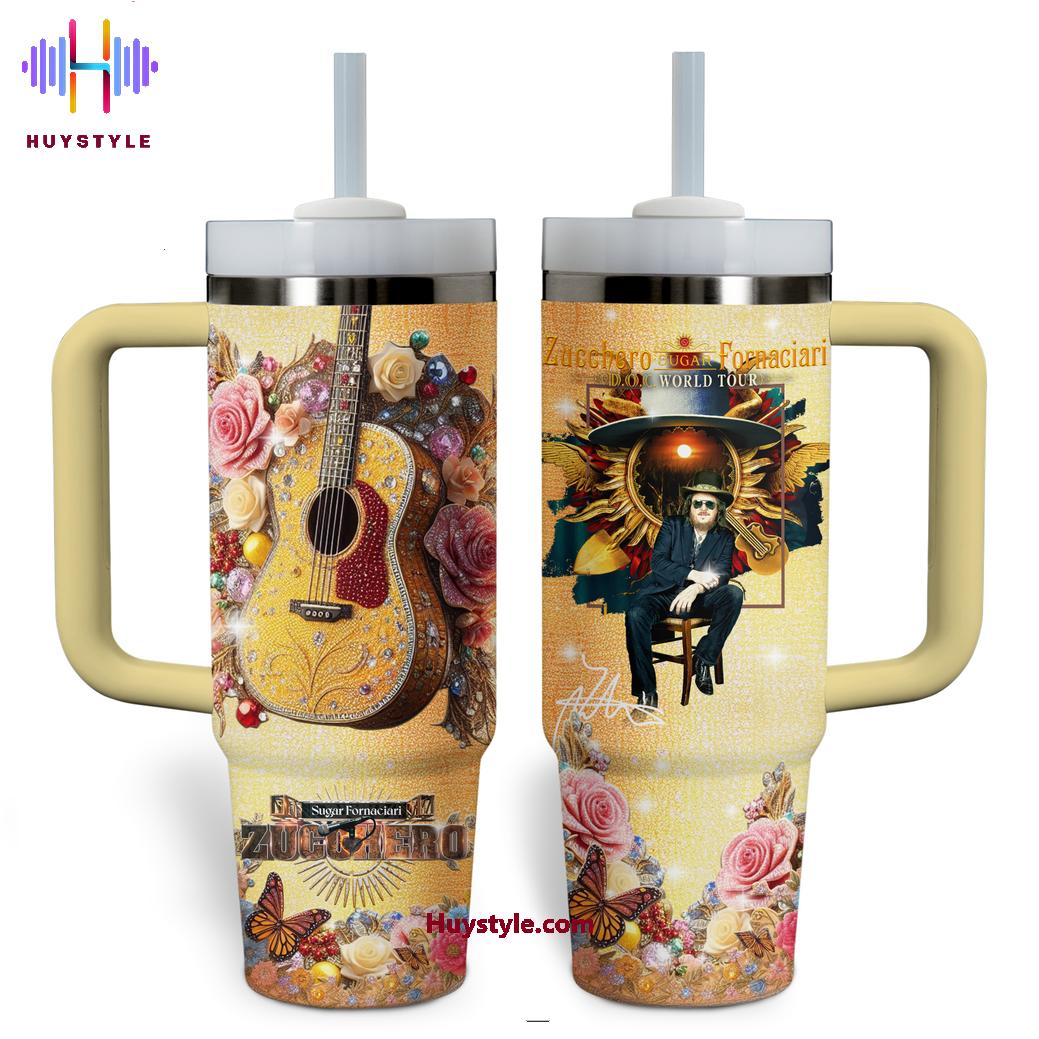 Zucchero Fornaciari Music Custom Stanley Quencher 40oz Stainless Steel Tumbler With Handle