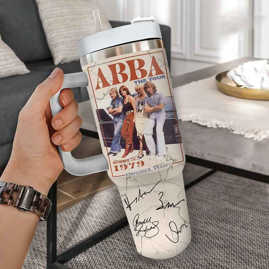 ABBA Music Custom Stanley Quencher 40oz Stainless Steel Tumbler With Handle