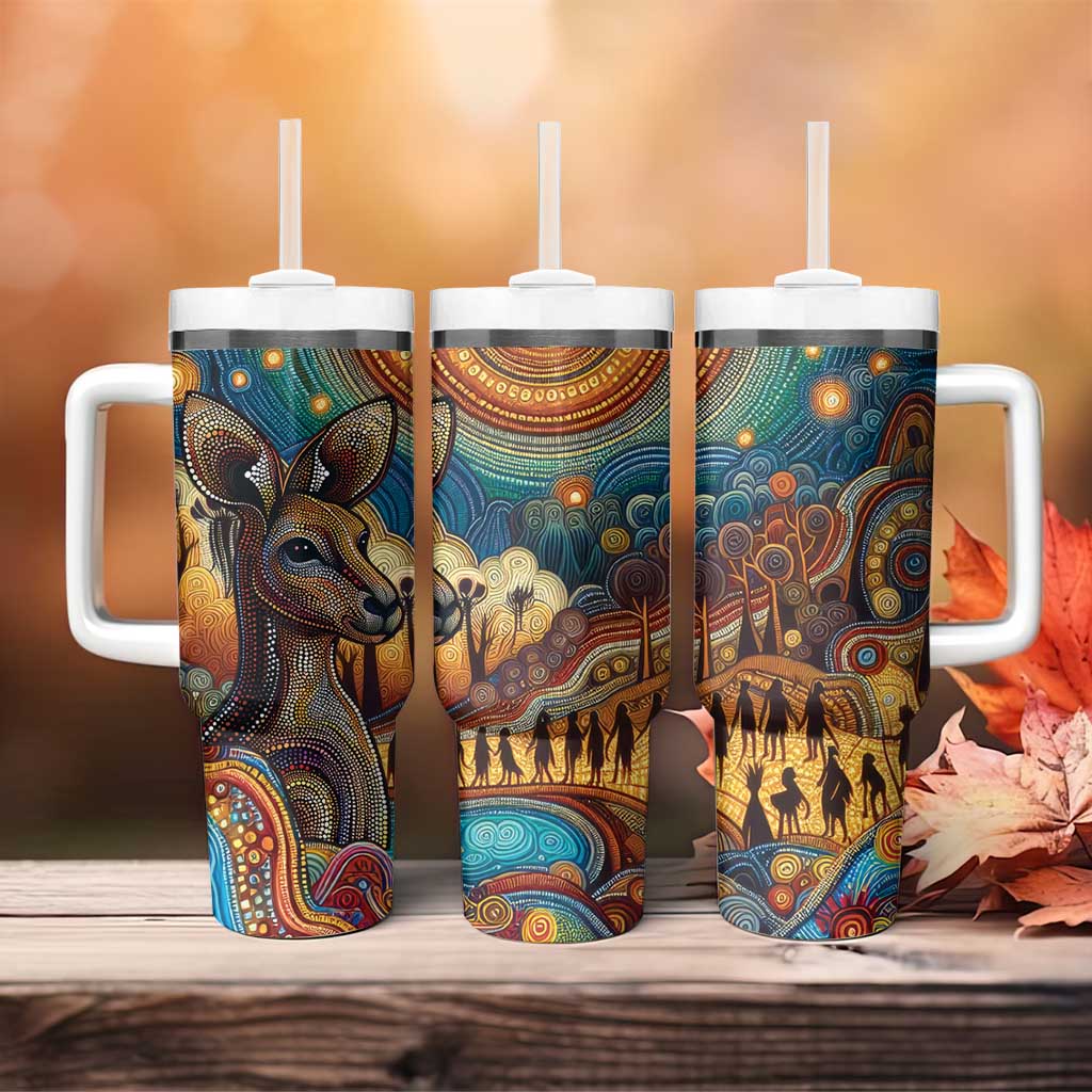 Aboriginal Dreamtime Stories Land Custom Stanley Quencher 40oz Stainless Steel Tumbler With Handle