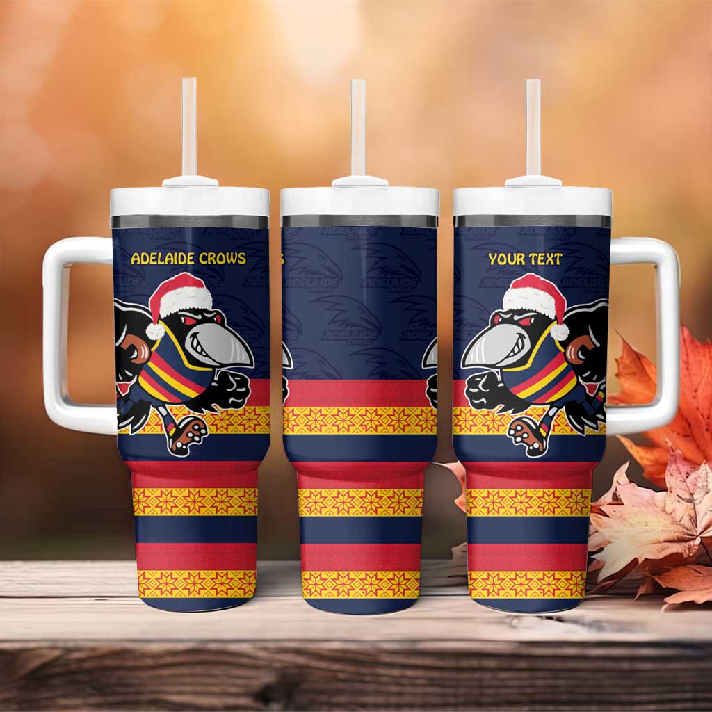 AFL Adelaide Christmas with Crows Mascot Custom Stanley Quencher 40oz Stainless Steel Tumbler With Handle