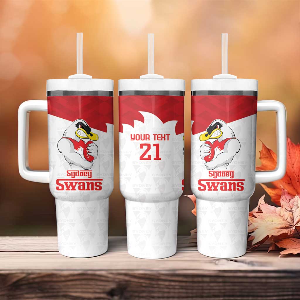 AFL Sydney with Swans Mascot Simple Style Custom Stanley Quencher 40oz Stainless Steel Tumbler With Handle