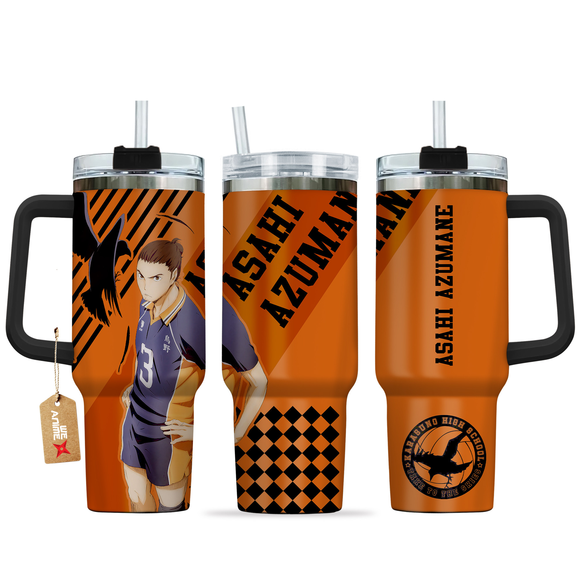 Asahi Azumane Haikyu!! Anime Custom Stanley Quencher 40oz Stainless Steel Tumbler With Handle