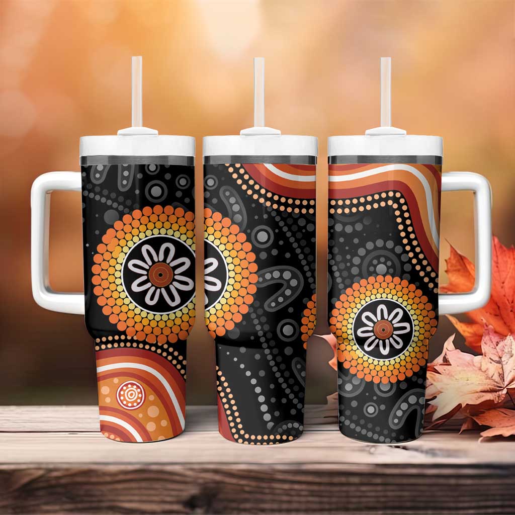 Australia Aboriginal Art Indigenous Proud Custom Stanley Quencher 40oz Stainless Steel Tumbler With Handle