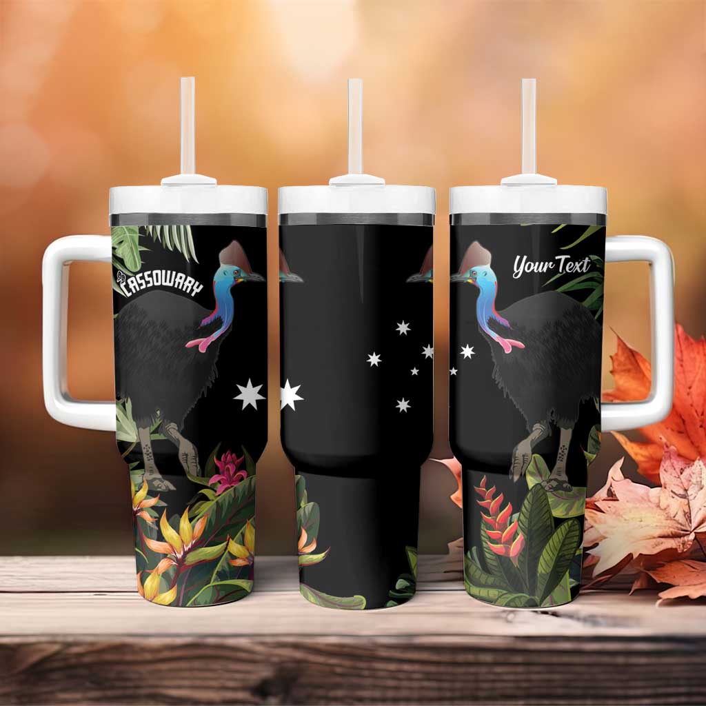 Australia Cassowary Dinosaur Bird - Rainforest Vibes Custom Stanley Quencher 40oz Stainless Steel Tumbler With Handle