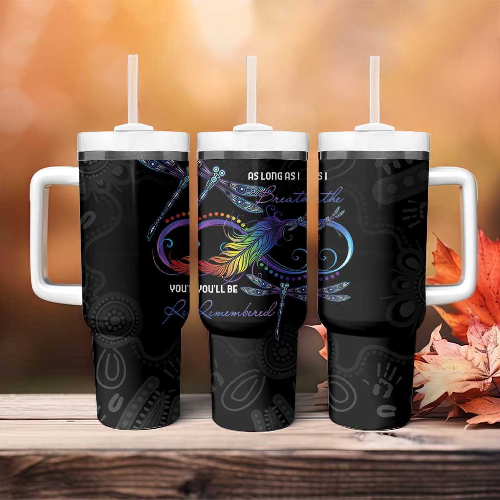 Australia Indigenous Memorial As Long As I Breathe You'll Be Remembered Custom Stanley Quencher 40oz Stainless Steel Tumbler With Handle