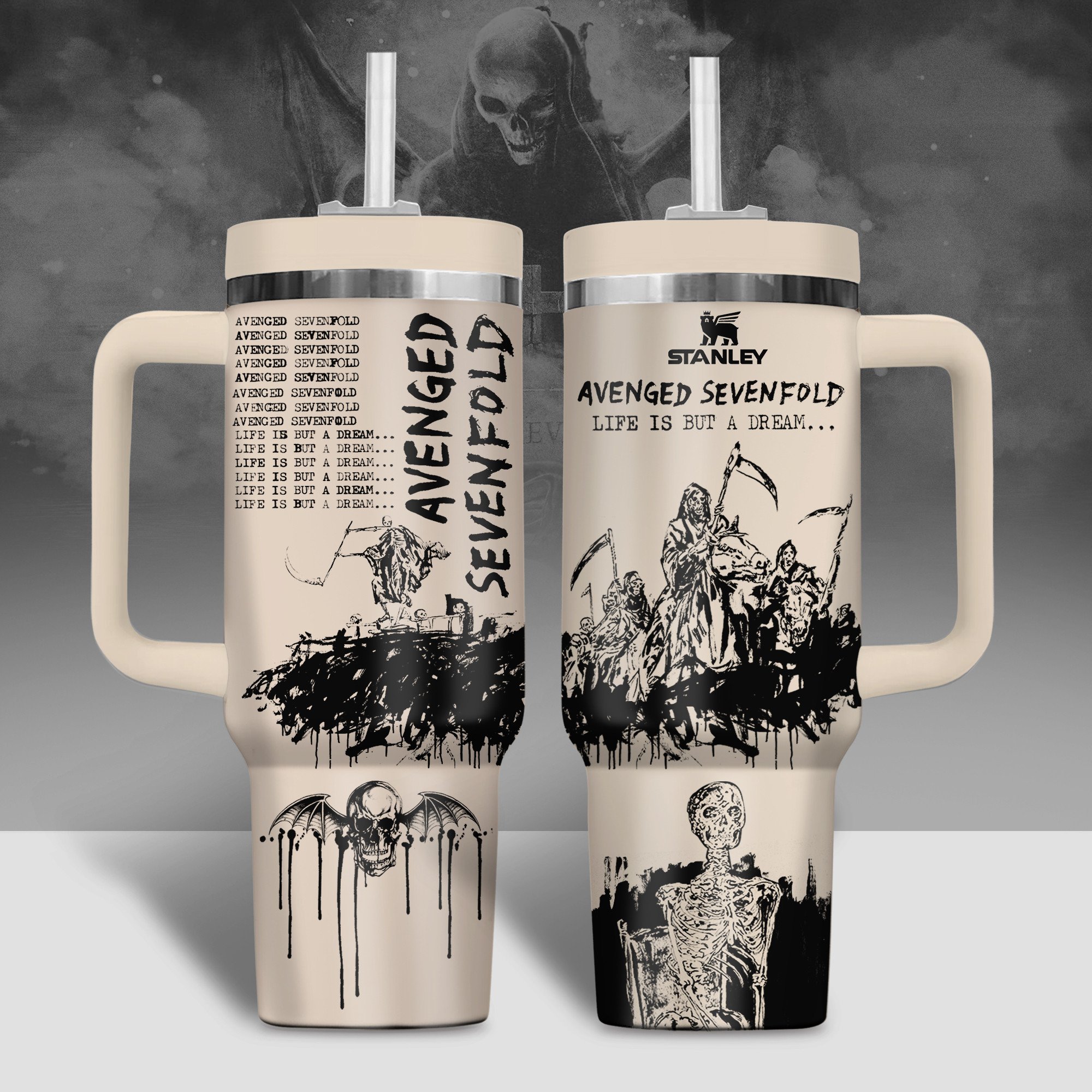Avenged Sevenfold Music Custom Stanley Quencher 40oz Stainless Steel Tumbler With Handle