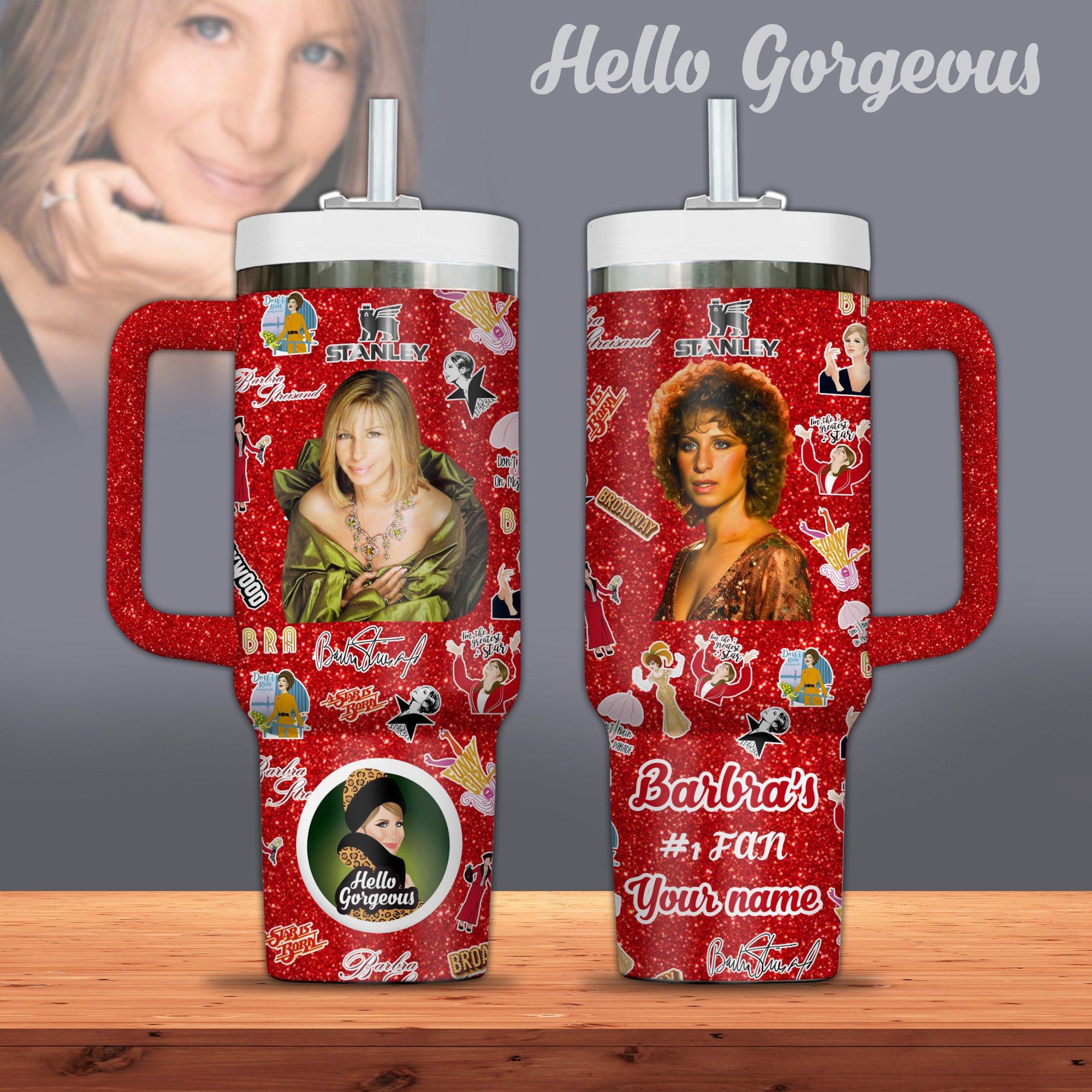 Barbra Streisand Music Custom Stanley Quencher 40oz Stainless Steel Tumbler With Handle