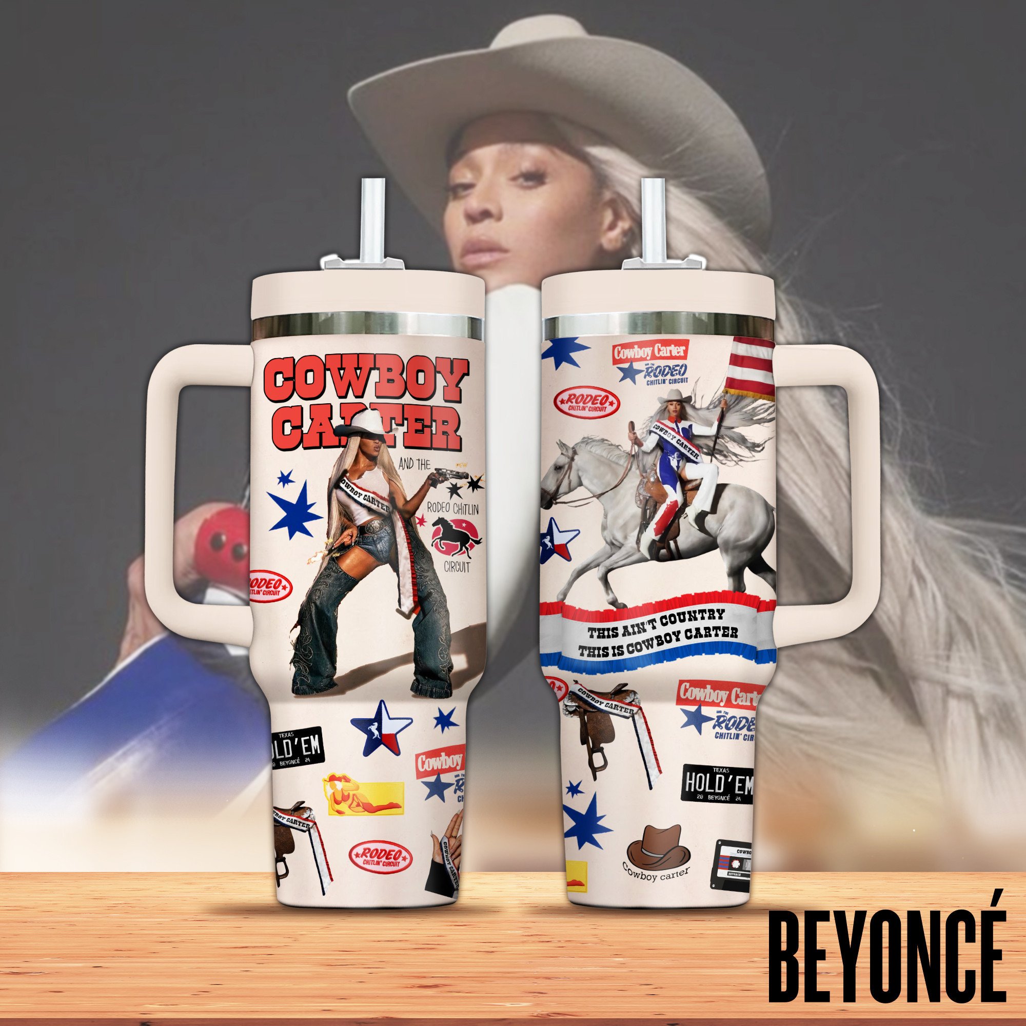 Beyonce Music Custom Stanley Quencher 40oz Stainless Steel Tumbler With Handle