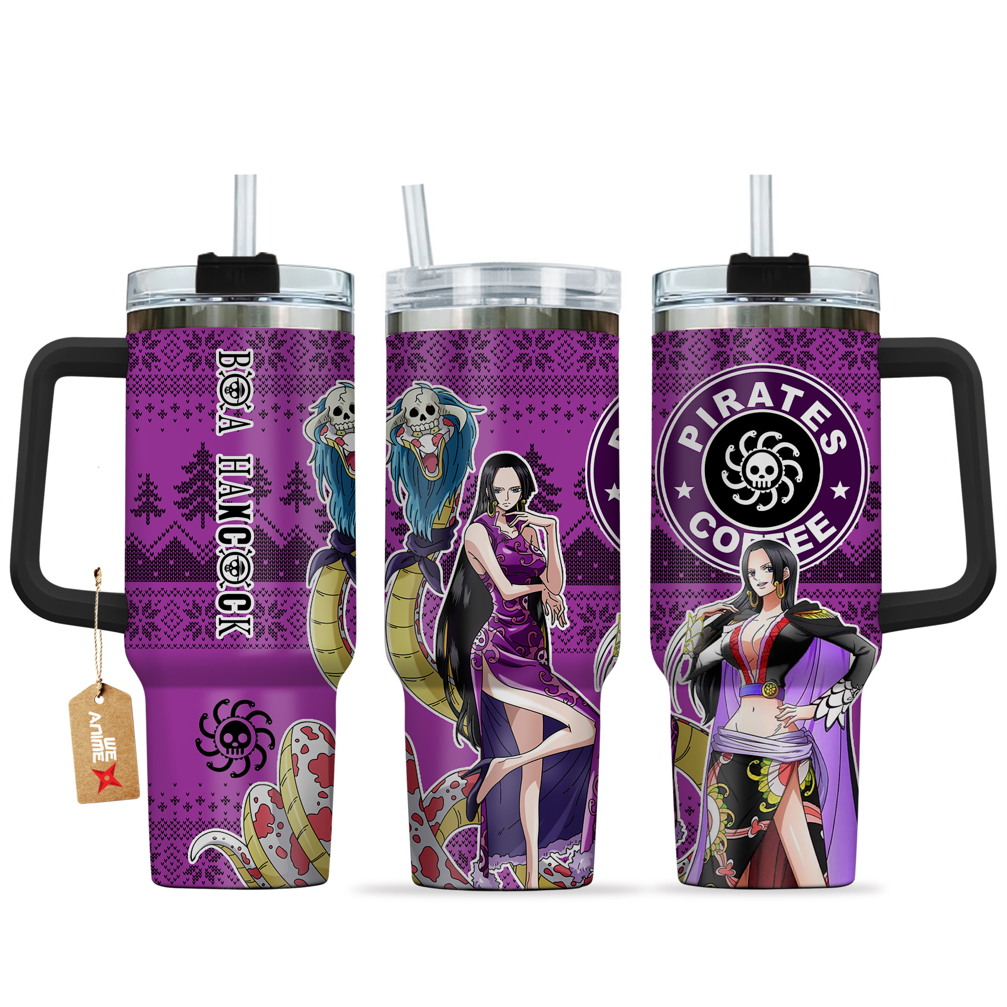 Boa Hancock One Piece Anime Custom Stanley Quencher 40oz Stainless Steel Tumbler With Handle