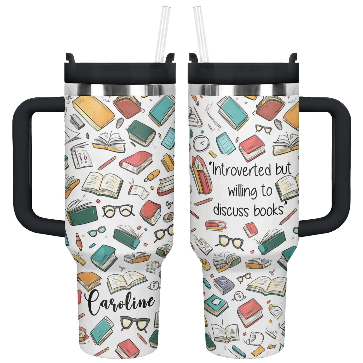 Book Lover Custom Stanley Quencher 40oz Stainless Steel Tumbler With Handle