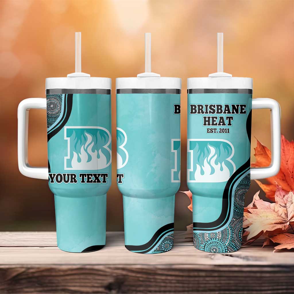 Brisbane Heat Indigenous Art - Grunge Style Custom Stanley Quencher 40oz Stainless Steel Tumbler With Handle