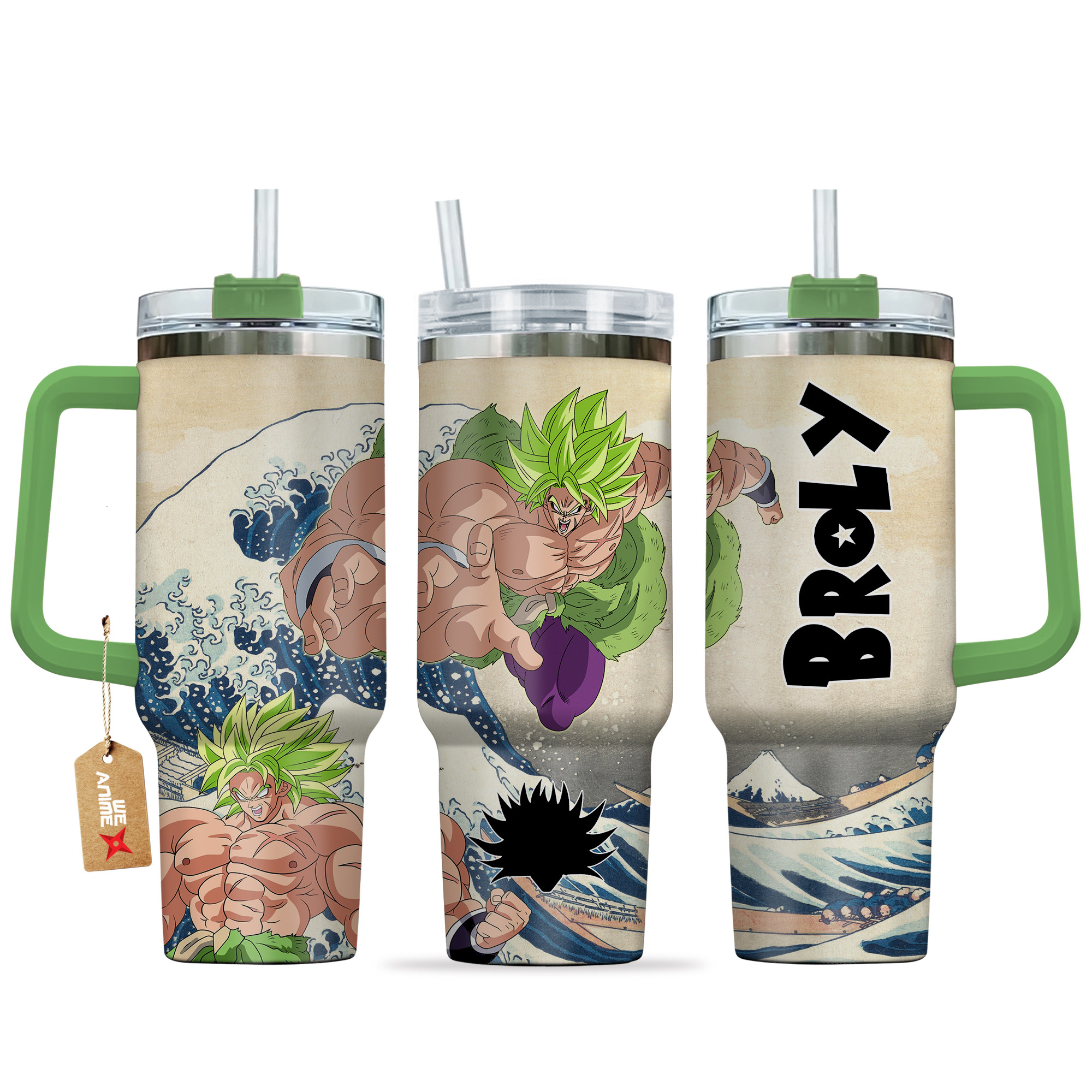 Broly Super Saiyan Dragon Ball Anime Custom Stanley Quencher 40oz Stainless Steel Tumbler With Handle