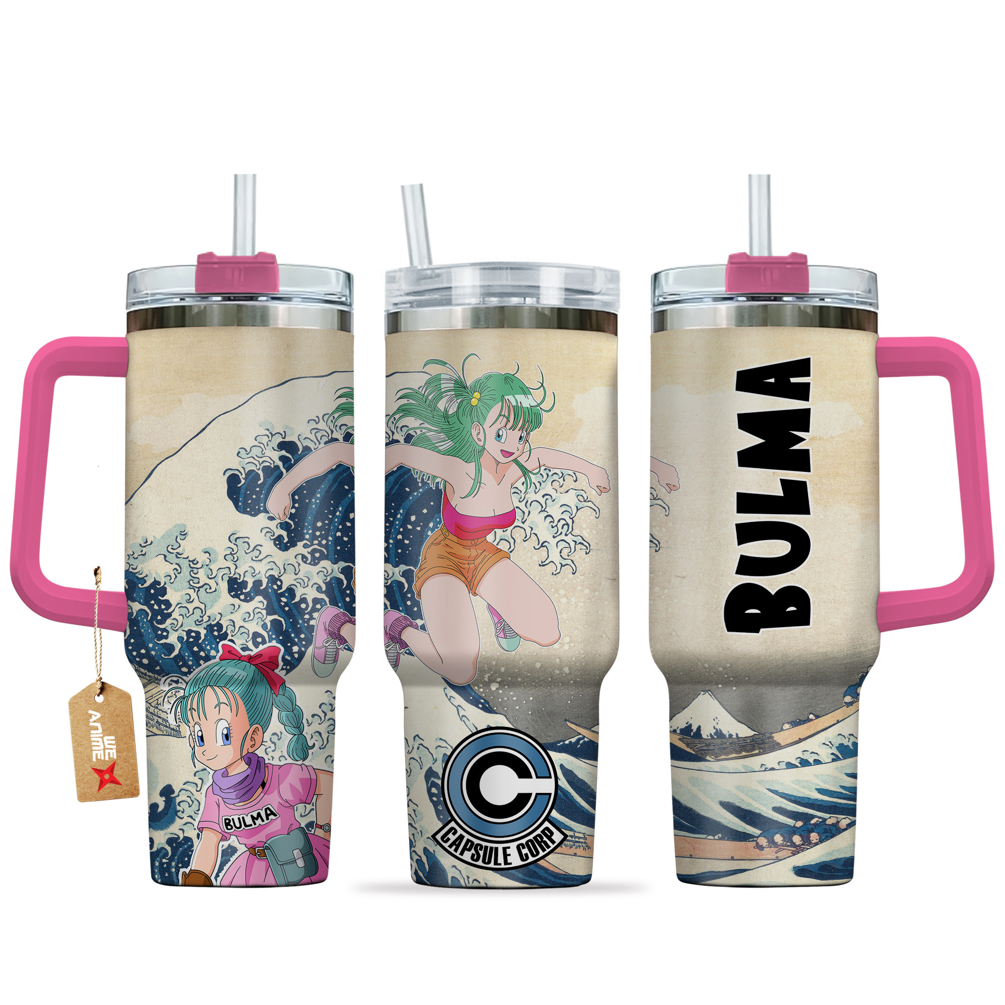 Bulma Dragon Ball Anime Custom Stanley Quencher 40oz Stainless Steel Tumbler With Handle
