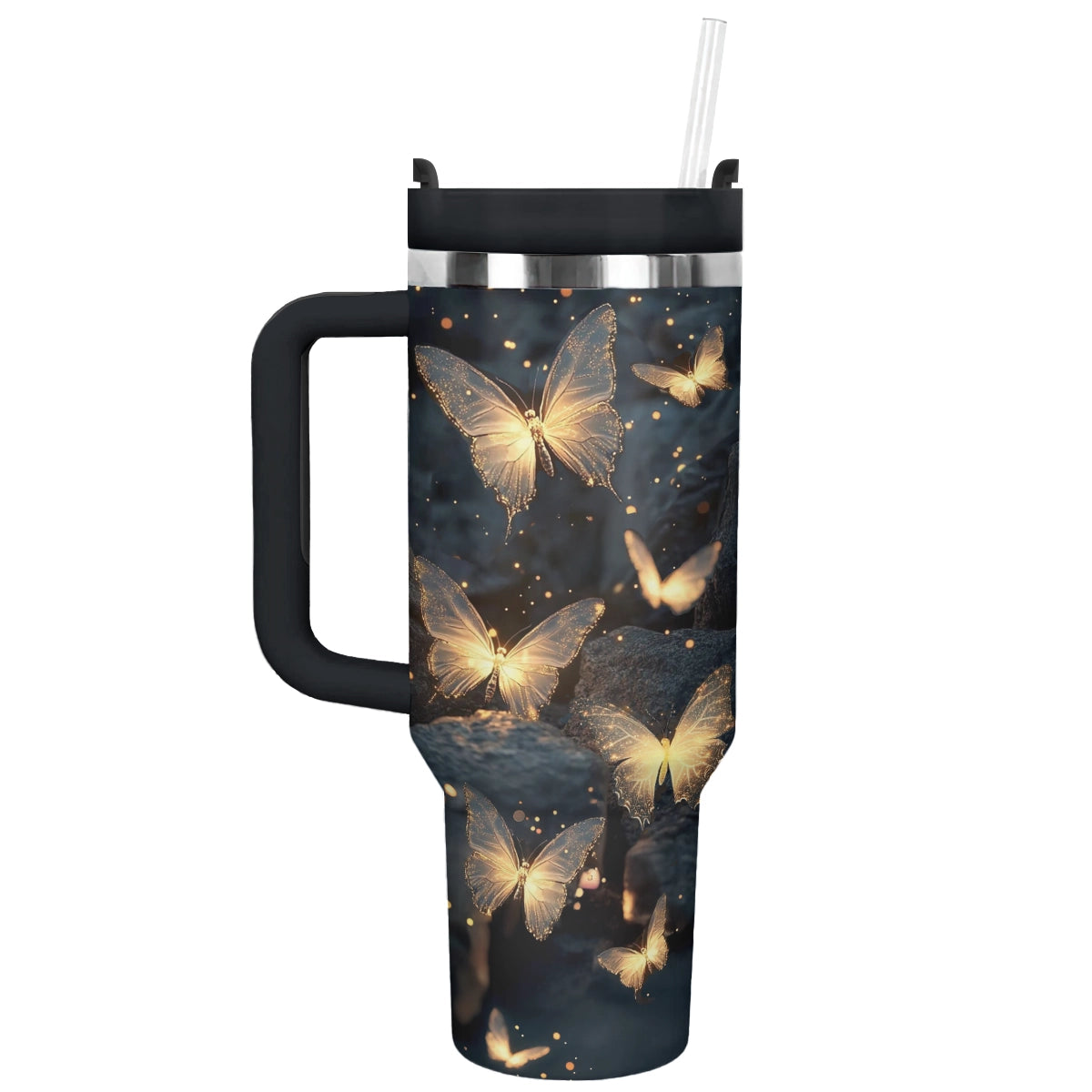 Butterfly Garden Custom Stanley Quencher 40oz Stainless Steel Tumbler With Handle