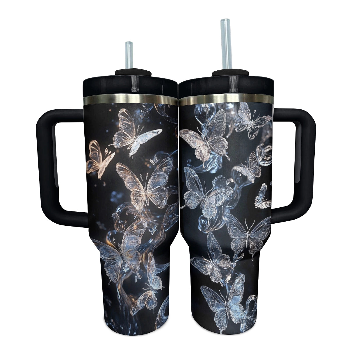 Butterfly Garden Custom Stanley Quencher 40oz Stainless Steel Tumbler With Handle