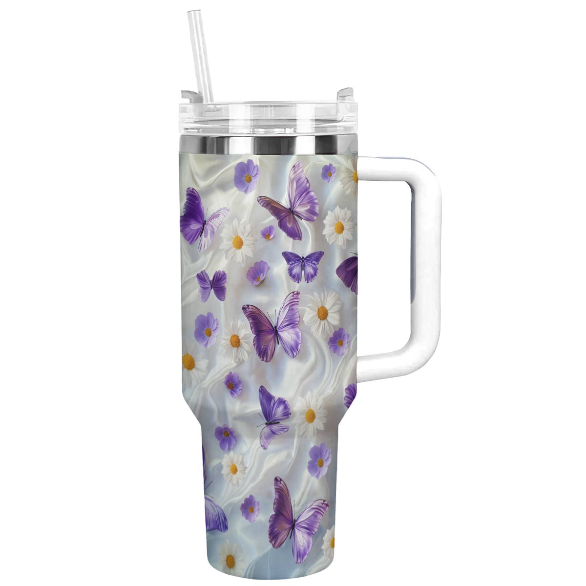 Butterfly Garden Custom Stanley Quencher 40oz Stainless Steel Tumbler With Handle