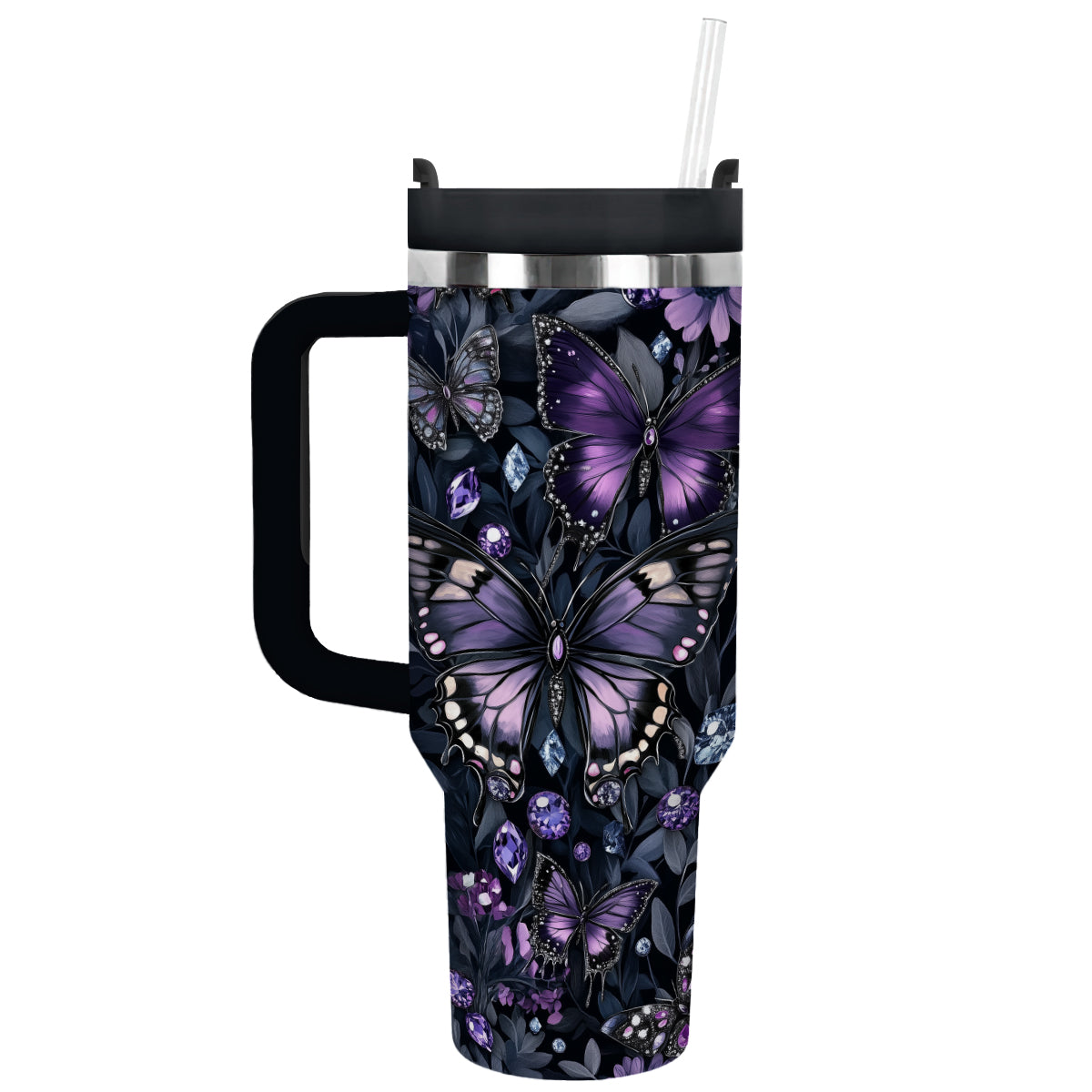 Butterfly Garden Custom Stanley Quencher 40oz Stainless Steel Tumbler With Handle