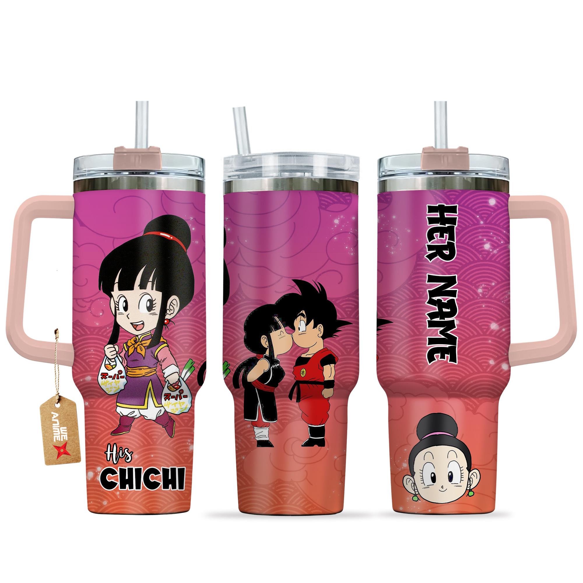Chichi Dragon Ball Anime Valentine Custom Stanley Quencher 40oz Stainless Steel Tumbler With Handle