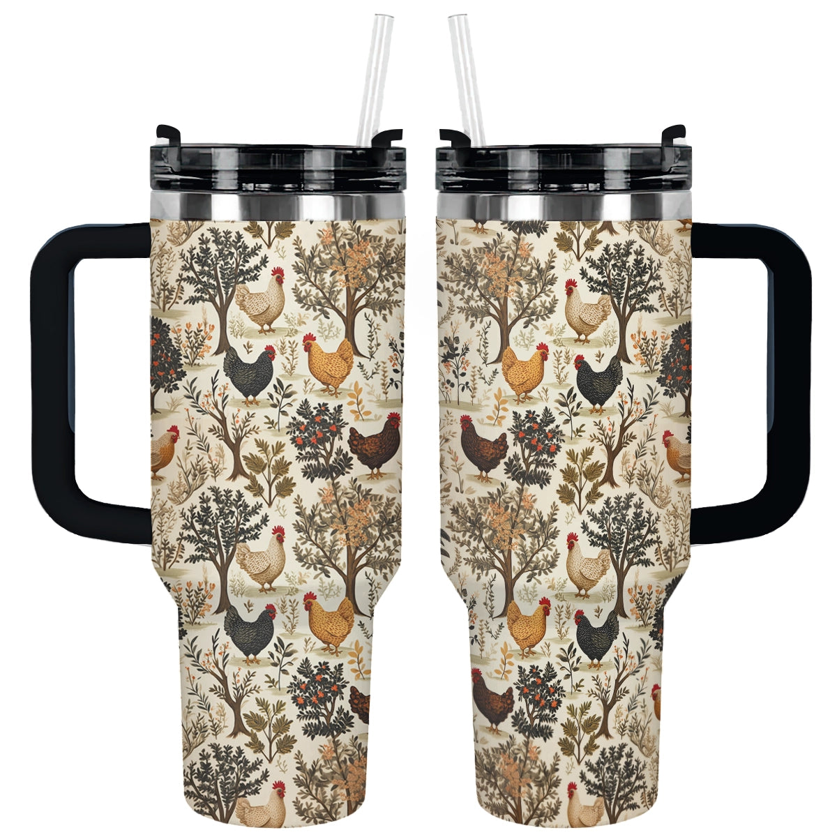Chicken Country Harvest Custom Stanley Quencher 40oz Stainless Steel Tumbler With Handle