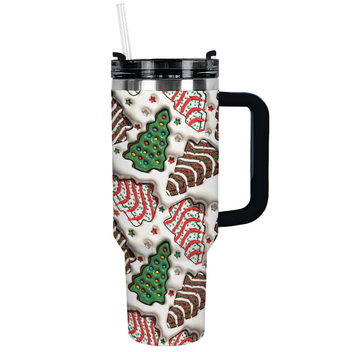 Christmas Tree Cakes  Custom Stanley Quencher 40oz Stainless Steel Tumbler With Handle