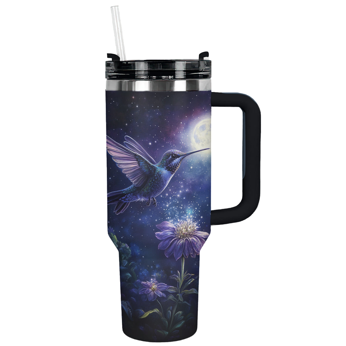 Colibri Floral Hummingbird Custom Stanley Quencher 40oz Stainless Steel Tumbler With Handle