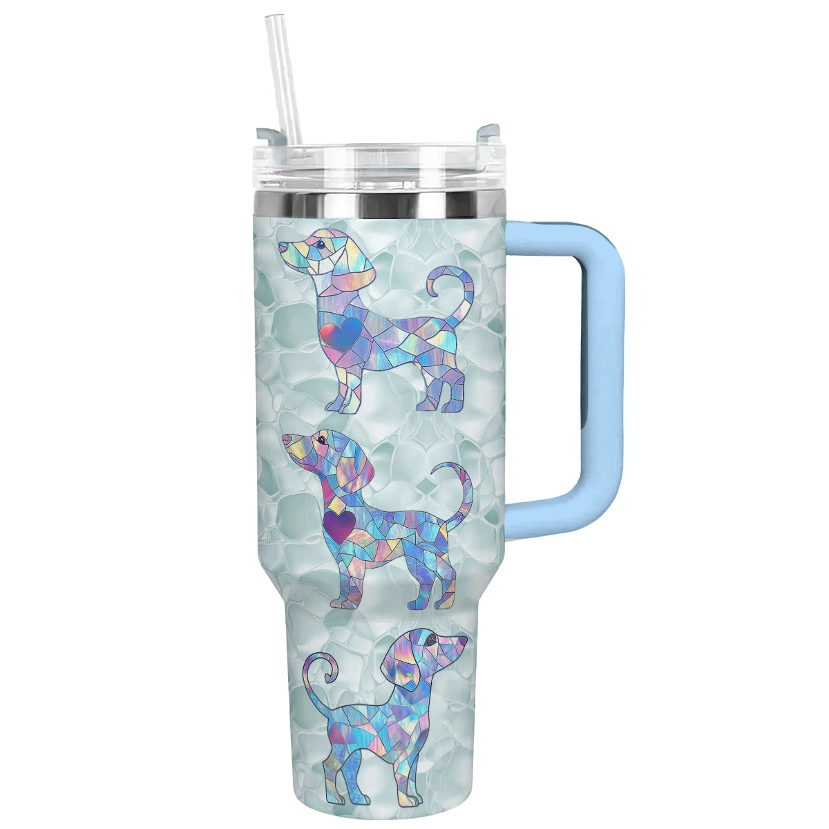 Dachshund Dog Custom Stanley Quencher 40oz Stainless Steel Tumbler With Handle