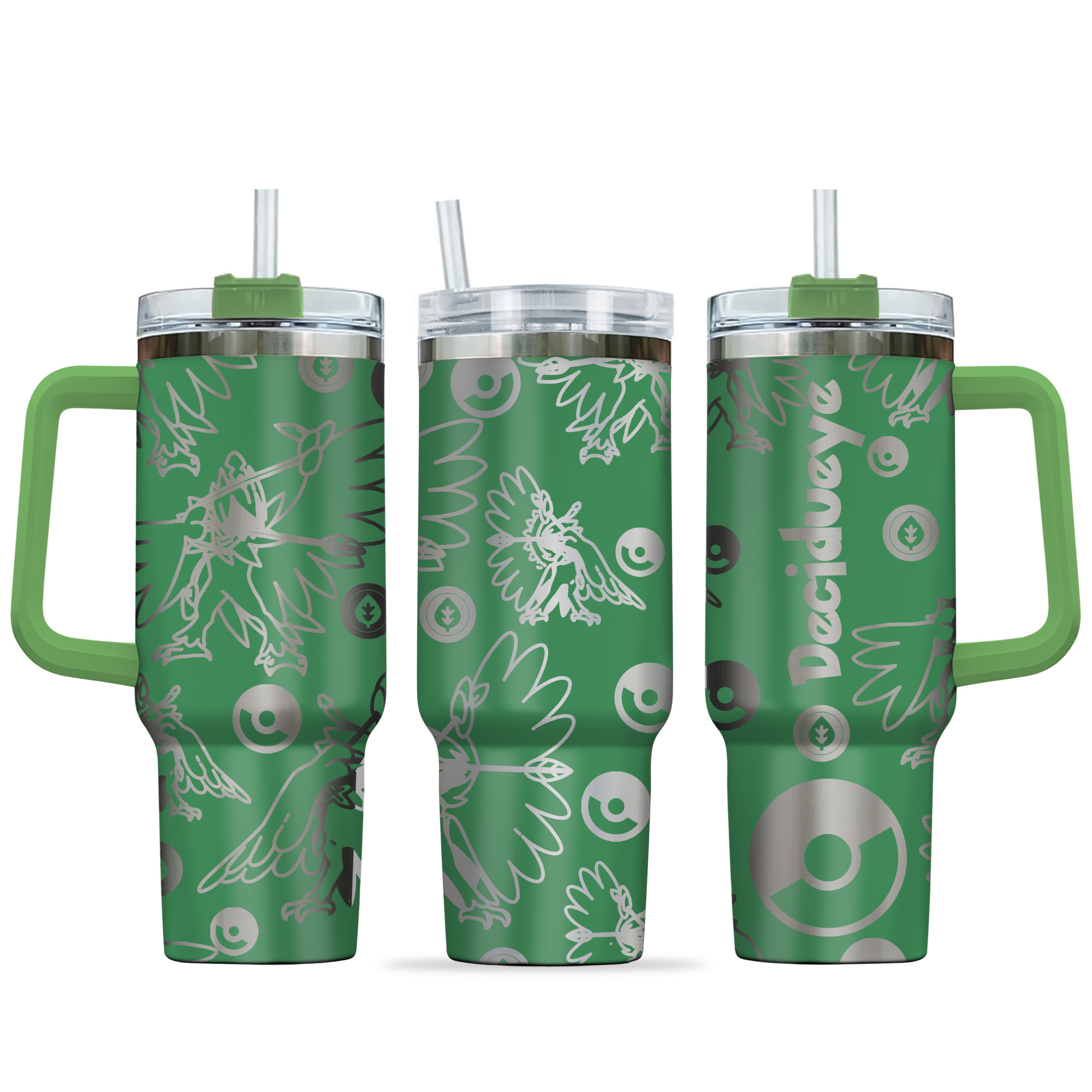 Decidueye Pokemon Anime Custom Stanley Quencher 40oz Stainless Steel Tumbler With Handle