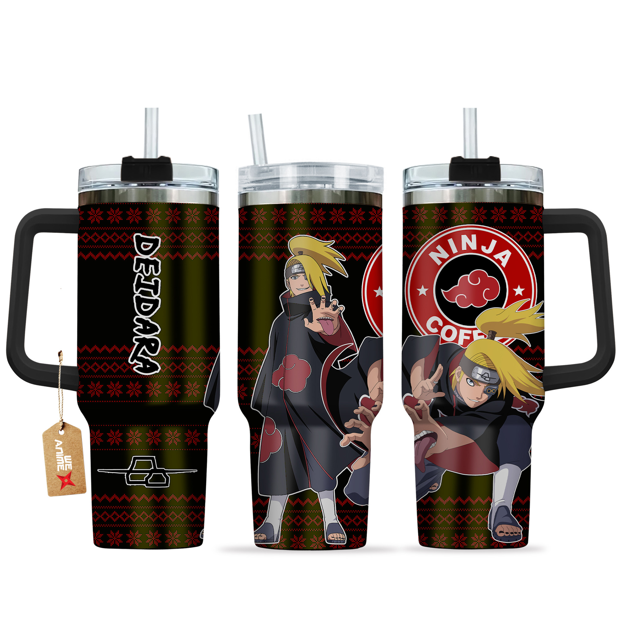Deidara Naruto Anime Custom Stanley Quencher 40oz Stainless Steel Tumbler With Handle